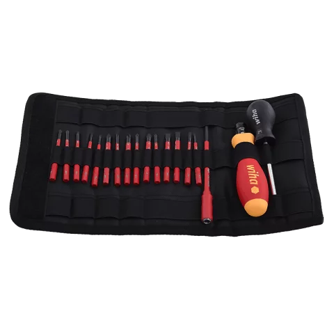 Nyomaték csavarhúzó állítható 18db-os készlet 0,8-5Nm 1000V VDE SlimBit Táskában Wiha TorqueVario-S