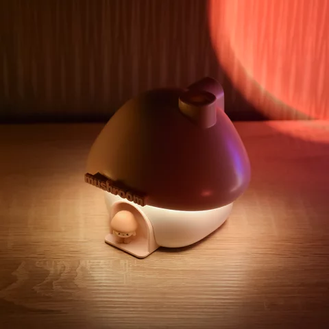 Gombaházikó LED Éjszakai fény és Párásító 2,5W RGB + 3000K Pink + fehér Akkumulátoros USB-s MARY'S