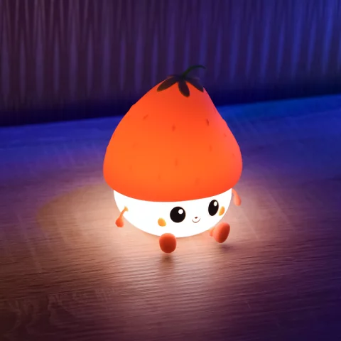 Eperke LED Éjszakai fény 0,95W 3000K Piros-fehér Akkumulátoros USB-s Éjjeli fény MARY'S Eperke