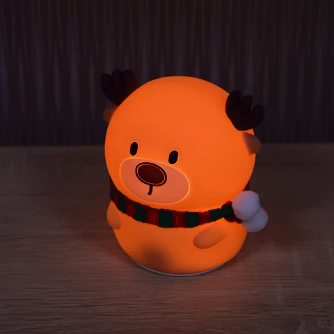 Rénszarvas kötött sállal LED Éjszakai fény 1W 2800K Akkumulátoros USB-s Éjjeli fény MARY'S