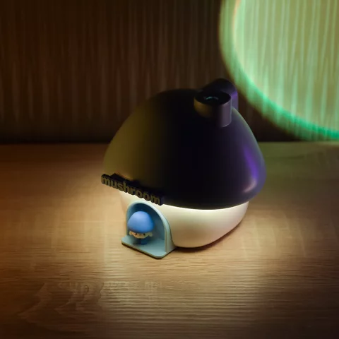 Gombaházikó LED Éjszakai fény és Párásító 2,5W RGB + 3000K Kék + fehér Akkumulátoros USB-s MARY'S