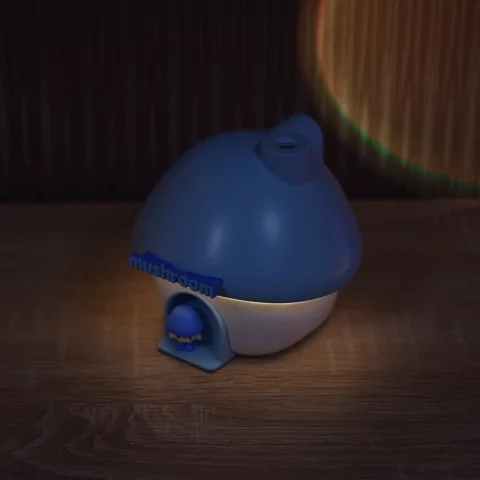 Gombaházikó LED Éjszakai fény és Párásító 2,5W RGB + 3000K Kék + fehér Akkumulátoros USB-s MARY'S