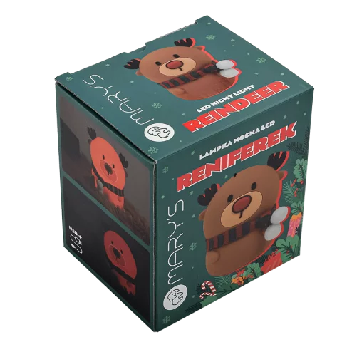 Rénszarvas kötött sállal LED Éjszakai fény 1W 2800K Akkumulátoros USB-s Éjjeli fény MARY'S