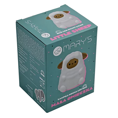 Kisbárány LED Éjszakai fény 1W RGB + 3000K Akkumulátoros USB-s Éjjeli fény MARY'S Kis bárány