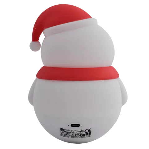 Hóemberke LED Éjszakai fény 1W RGB + 2800K Akkumulátoros USB-s Éjjeli fény MARY'S Karácsonyi hóember