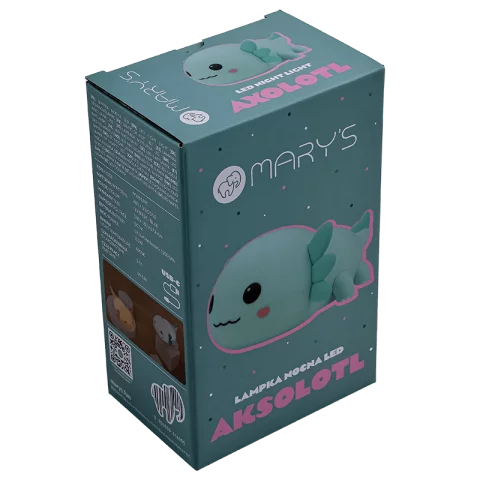 Vízi sárkány LED Éjszakai fény 2,5W 4000K Kék Akkumulátoros USB-s Éjjeli fény MARY'S Axolotl