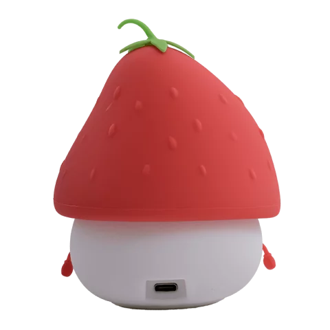 Eperke LED Éjszakai fény 0,95W 3000K Piros-fehér Akkumulátoros USB-s Éjjeli fény MARY'S Eperke