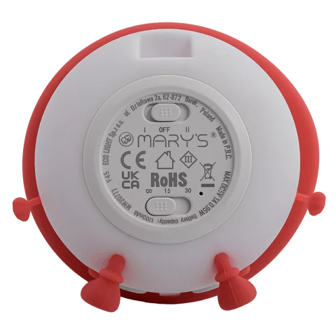 Eperke LED Éjszakai fény 0,95W 3000K Piros-fehér Akkumulátoros USB-s Éjjeli fény MARY'S Eperke