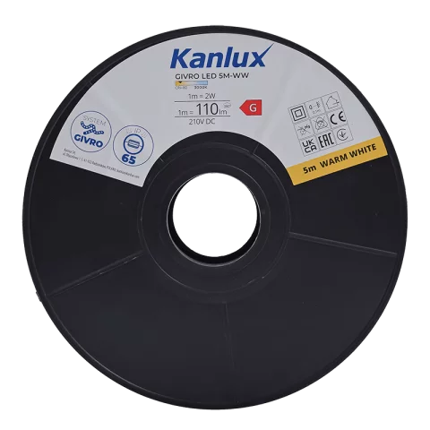 Kültéri LED Fénykábel 5m 3000K meleg fehér LED Fénytömlő Flexibilis Fénycső Kanlux GIVRO LED 5M-WW