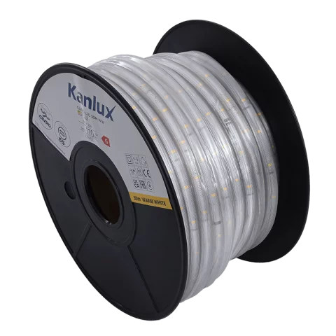 Kültéri LED Fénykábel 30m 3000K meleg fehér LED Fénytömlő Flexibilis Fénycső Kanlux GIVRO LED 30M-WW