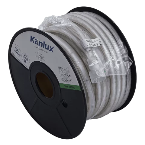 Kültéri LED Fénykábel 30m Zöld LED Fénytömlő Flexibilis Fénycső Kanlux GIVRO LED 30M-GR