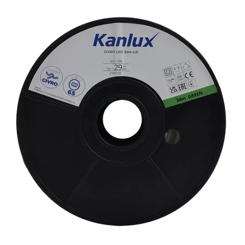 Kültéri LED Fénykábel 30m Zöld LED Fénytömlő Flexibilis Fénycső Kanlux GIVRO LED 30M-GR