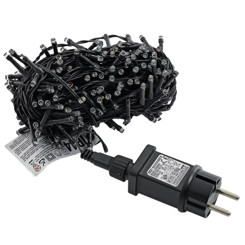 Karácsonyi LED Fényfüzér 10m Színes Időzítős Beltéri és Kültéri Égősor 200LED 6W IP44 59767