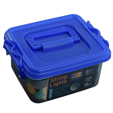 Karácsonyi LED Fényfüzér 10m Színes Időzítős Beltéri és Kültéri Égősor 200LED 6W IP44 59767