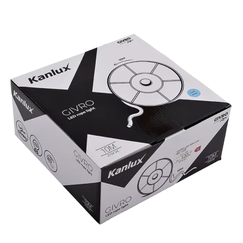 Kültéri LED Fénykábel 10m 6500K hideg fehér LED Fénytömlő Flexibilis Fénycső Kanlux GIVRO LED 10M-CW