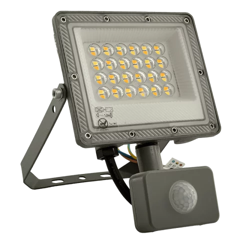 LED Reflektor Mozgásérzékelővel 20W CCT Állítható 1850lm IP44 Szürke Kanlux ACETE 20W CCT SE GR