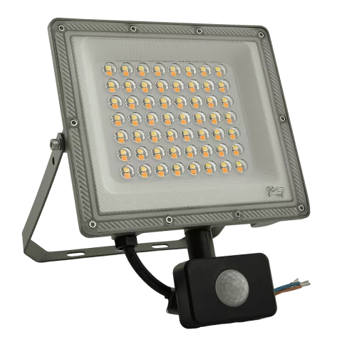 LED Reflektor Mozgásérzékelővel 50W CCT Állítható 4300lm IP44 Szürke Kanlux ACETE 50W CCT SE GR