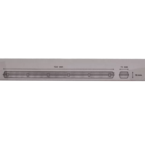 LED Fénycső Armatúra 1x 150cm IP65 por és páramentes led lámpatest T8 SBS Virgin G13 ABS/PC