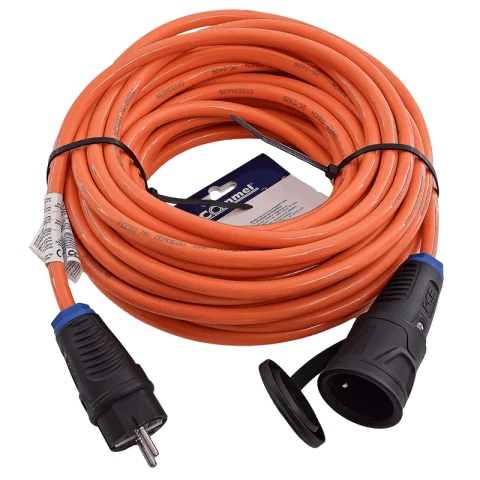 Fűnyíró hosszabbító kábel 20m narancssárga 3x2,5 H07BQ-F poliuretán gumi Commel 220-333