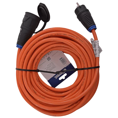 Fűnyíró hosszabbító kábel 20m narancssárga 3x2,5 H07BQ-F poliuretán gumi Commel 220-333