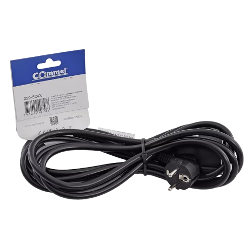 Fűnyíró hosszabbító kábel 4m fekete 3x1,5 H05VV-F Commel 220-524X