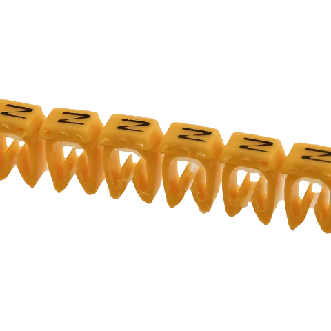 Kábeljelölő klipsz 1,5-2,5mm2 vezetékre "N" Sárga Vezetékjelölő betű 30db/sor Legrand CAB3 038343