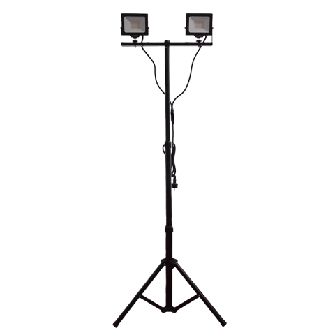 LED Állványos Reflektor 2x30W 4000K 6000lm 1,6m IP65 Kültéri Állványos Álló LED Munkalámpa Avide