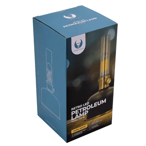 Asztali lámpa LED 2W 3000K meleg fehér Petróleum stílusú Tölthető Akkus Retró olvasólámpa Fekete