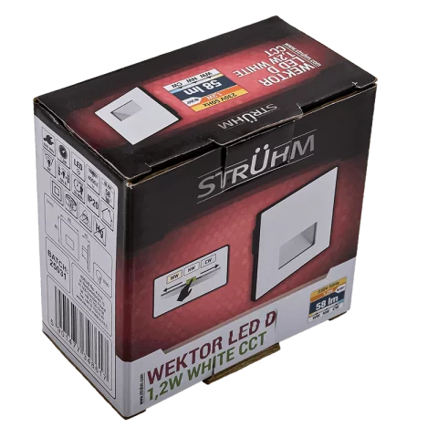 Lépcsővilágítás 1,2W CCT állítható színhőmérséklet 58lm Fehér Süllyeszthető Négyzet Strühm