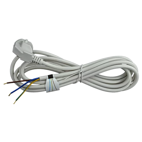 Flexo kábel MT 3x1,5 Fehér 3m H05VV-F Szerelhető kábel dugvillával Anco 321394