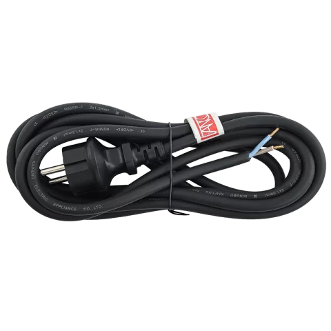 Flexo gumi kábel GT 2x1,5 Fekete 3m H05RR-F Szerelhető kábel dugvillával Anco 321658