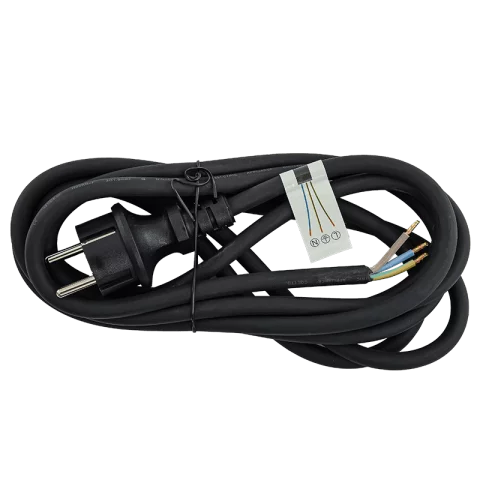 Flexo gumi kábel GT 3x1,5 Fekete 3m H05RR-F Szerelhető kábel dugvillával Anco 321661