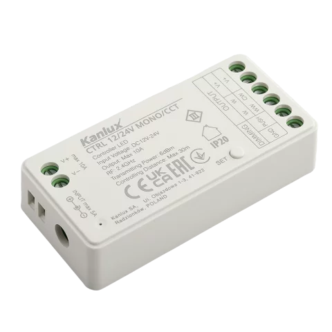 Zónavezérlő Led Szalag Vevőegység 12/24V Egyszínű és CCT led szalaghoz Kanlux CTRL 12/24 MONO/CCT
