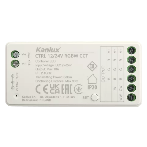 Zónavezérlő Led Szalag Vevőegység 12/24V RGB RGB-W GBCCT led szalagokhoz Kanlux CTRL 12/24V RGBW CCT