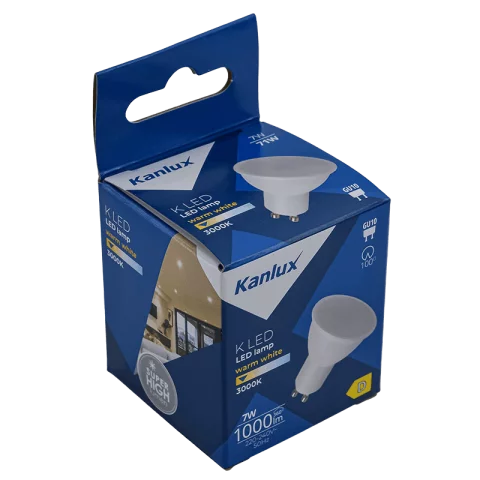 GU10 LED Spot Izzó 7W 3000K meleg fehér 100° 1000lm Kanlux K LED GU10 7W-WW