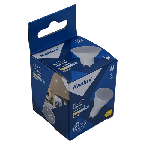GU10 LED Spot Izzó 7W 6500K hideg fehér 100° 1000lm Kanlux K LED GU10 7W-CW