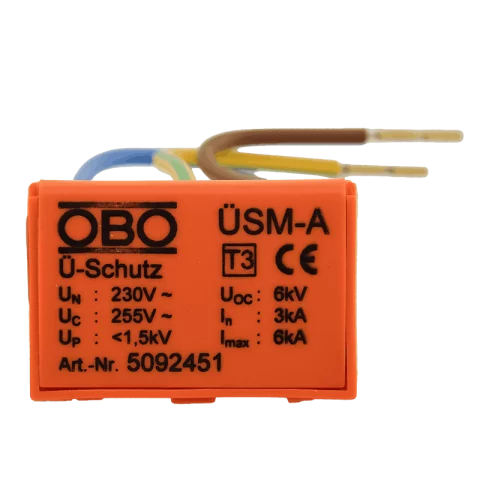 Túlfeszültség levezető 1P 6kA (3 típus) AC túlfesz védő szerelvénydobozba OBO ÜSM-A