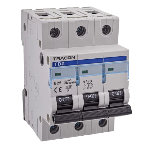 Tracon Kismegszakító 3P B 25A 6kA TDZ-3B-25