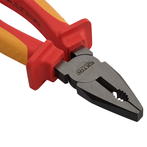 Kombinált fogó 200mm 1000V VDE Villanyszerelő egyetemes fogó Piros-sárga nyél Extol Premium 8813172