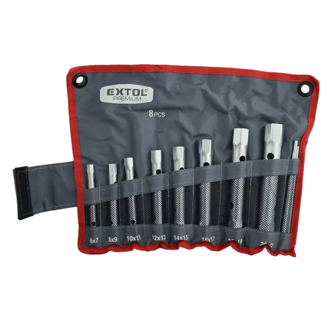 Csőkulcs készlet 10 részes szett 6-22mm CrV 8 csőkulcs + 2 hajtóvas Extol Premium 8816370