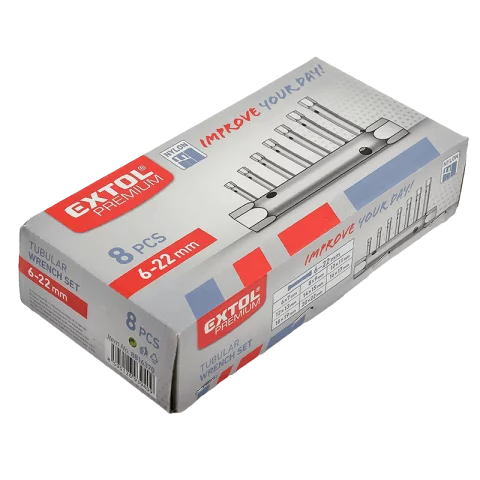 Csőkulcs készlet 10 részes szett 6-22mm CrV 8 csőkulcs + 2 hajtóvas Extol Premium 8816370