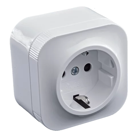 Falon kívüli dugalj 2P+F Földelt csatlakozóaljzat GYV fehér konnektor Orno 7205W