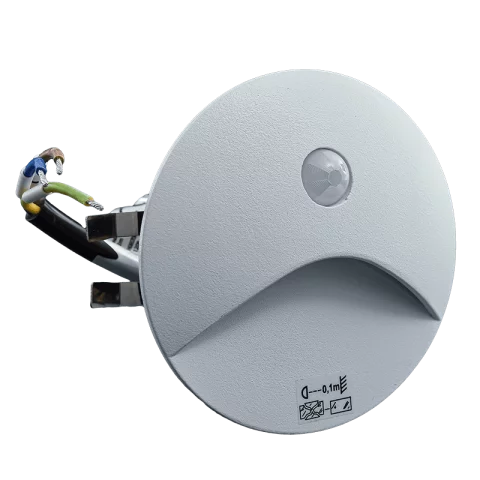 Mozgásérzékelős Lépcsővilágítás 2,5W 3000K 50lm Fehér Süllyeszthető Kerek Kanlux EXIN LED PIR