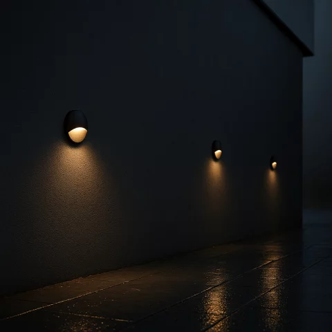 Lépcsővilágítás 2,5W 3000K 50lm Fekete Süllyeszthető Kerek IP65 Kanlux EXIN LED O B-WW