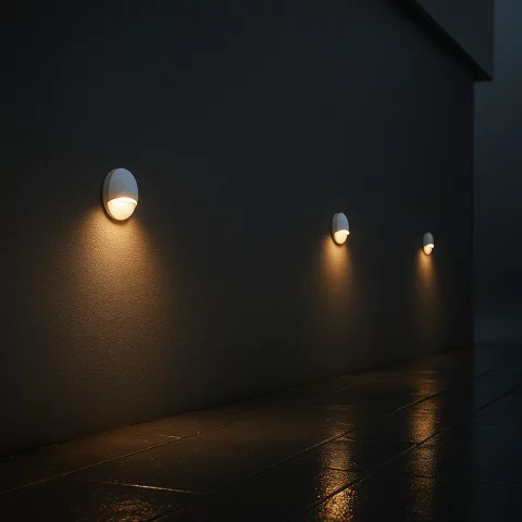 Mozgásérzékelős Lépcsővilágítás 2,5W 3000K 50lm Fehér Süllyeszthető Kerek Kanlux EXIN LED PIR