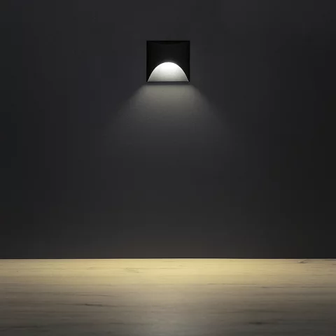 Lépcsővilágítás 2,5W 4000K 50lm Fekete Süllyeszthető Négyzet IP65 Kanlux EXIN LED L B-NW