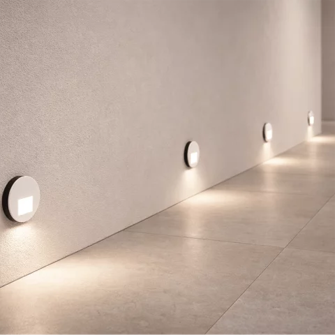 Lépcsővilágítás 1,2W CCT állítható színhőmérséklet 58lm Fehér Süllyeszthető Kerek Strühm