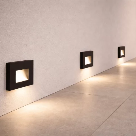 Mozgásérzékelős Lépcsővilágítás 1,2W CCT állítható színhő 58lm Fekete Süllyeszthető Négyzet Strühm