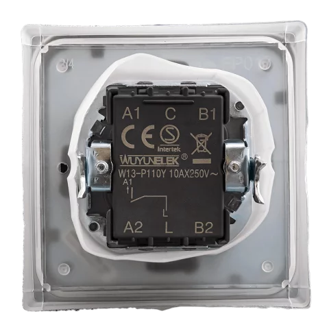 Anco Porto Kapcsoló 101N egypólusú nyomó villanykapcsoló IP44 kerettel fehér 321105