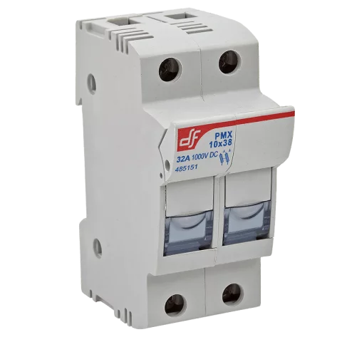 Biztosítós szakaszoló kapcsoló 10x38 hengeres biztosítékhoz 2 pólusú 32A 1000V DF Electric P-MX10